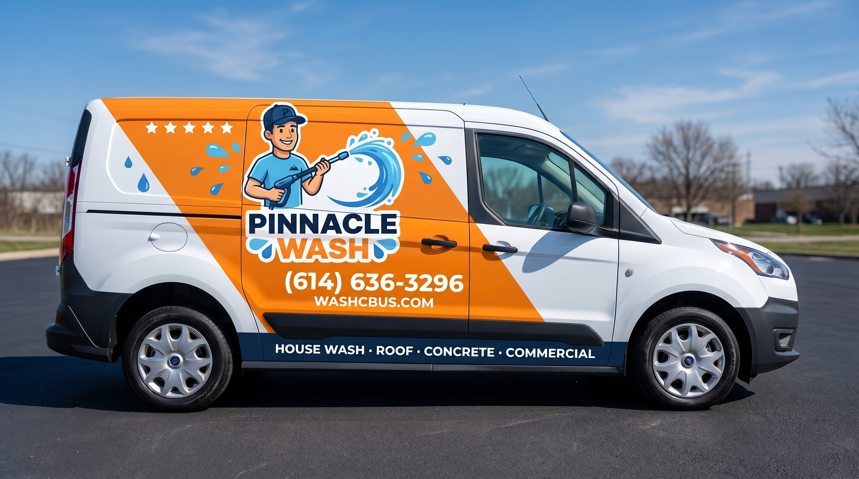 Pinnacle Wash branded service vehicle in Reynoldsburg